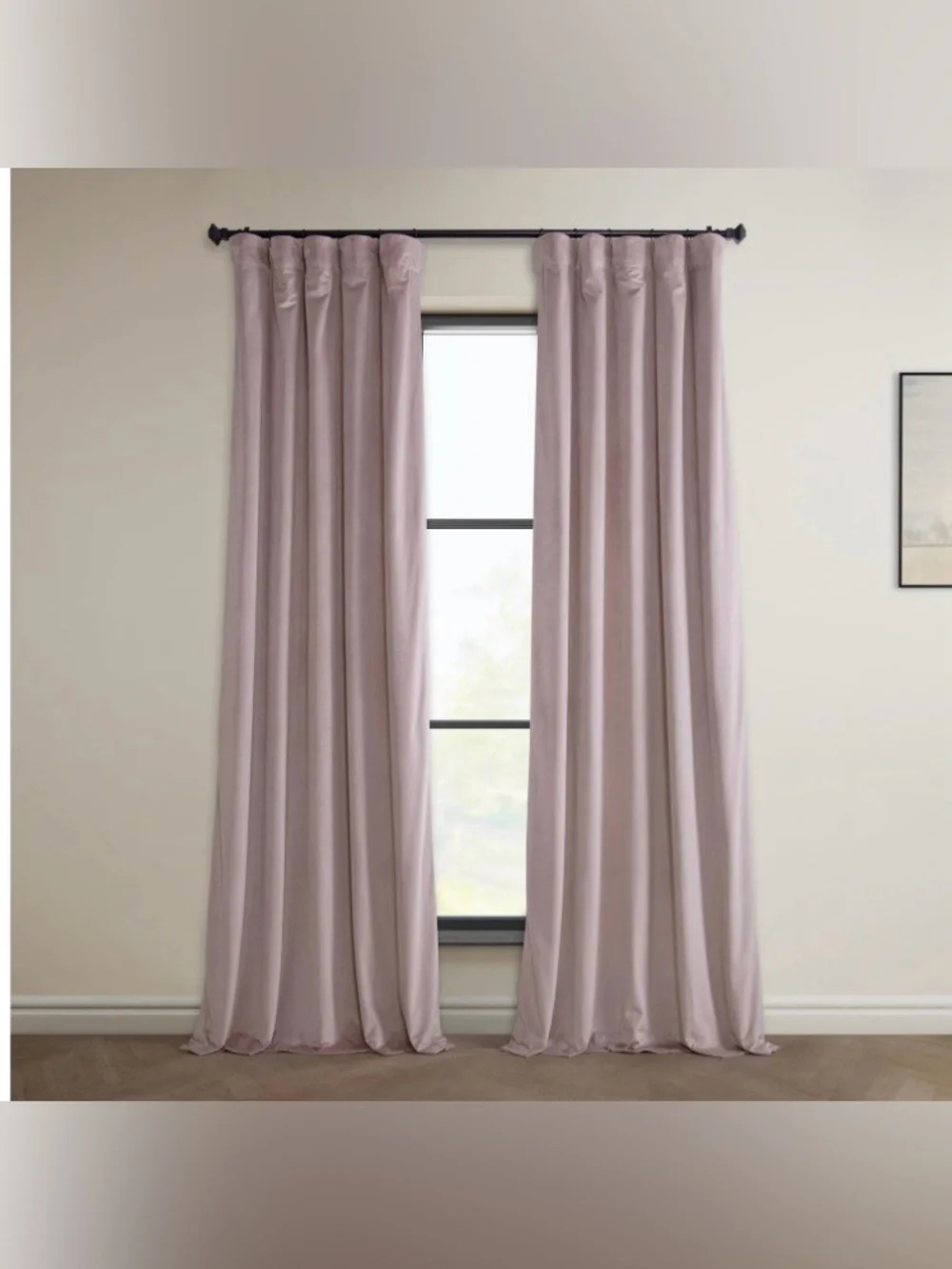 Plush VELVET Curtains 50”W 90”L (2-panels) MAUVE